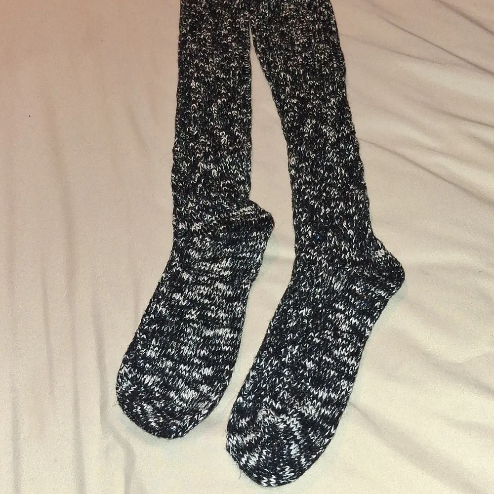 Over-the-knee Black Heathered Knit Boot Socks